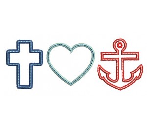 Stickdatei - Kreuz Wasser Fisch